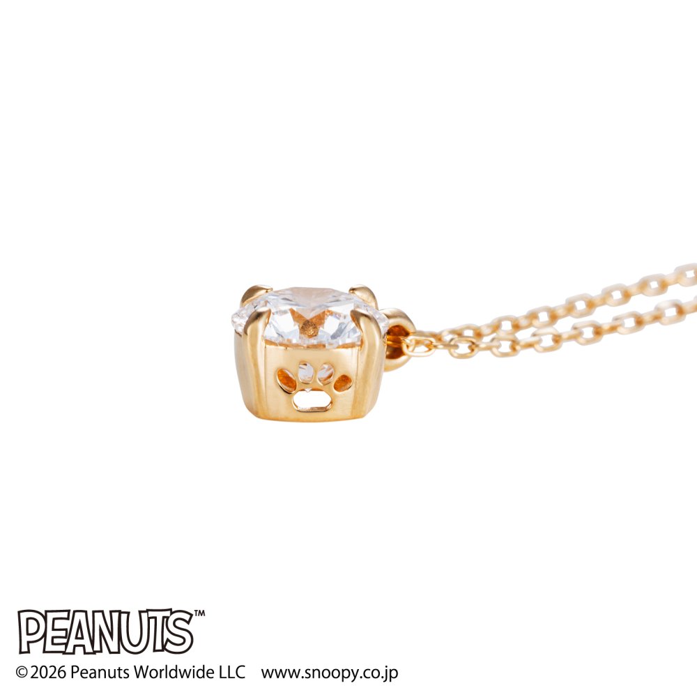 【受注生産品】【送料無料】 ウッドストック 一粒ダイヤ レディースネックレス PEANUTS 18金 ダイヤモンド ラボダイヤ 肉球 ブランド おしゃれ かわいい アクセサリー 10代 20代 30代 40代 50代 レディース 女性 誕生日 記念日 プレゼント ギフト ホワイトデー 母の日 white clover ホワイトクローバー