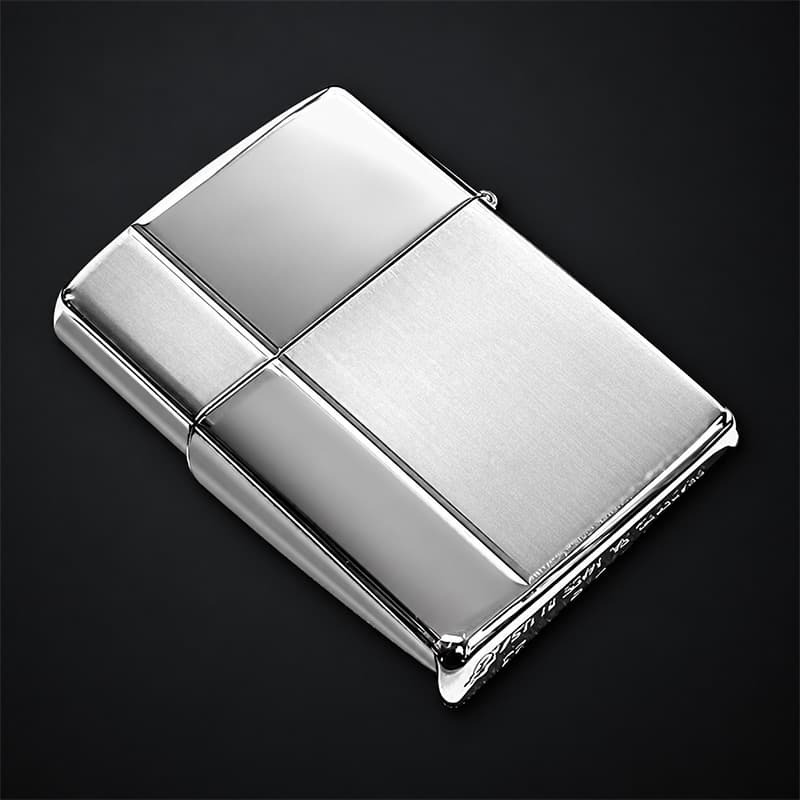 ZIPPO アーマー ジッポ ライター サテン＆ミラー スタンダード 彫刻 両面加工 シルバー かっこいい ギフト 重厚 動画あり シンプル おしゃれ 高級 メンズ プレゼント