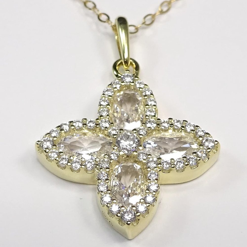 シルバー925 キュービックジルコニアペンダントネックレス ゴールドプレーティング【送料無料】【レディース,激安,特価,通販】