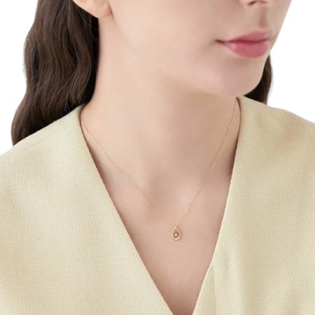 【無料ラッピング】  ヨンドシー 4℃ EAU DOUCE４℃ K18イエローゴールド ネックレス ダイヤモンド ブランド 正規品 新品 ギフト プレゼント 人気 おすすめ 誕生日 記念日 クリスマス 送料無料
