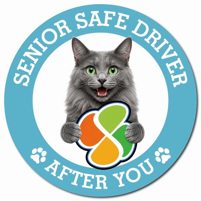 カーサイン 高齢者マーク SENIOR SAFE DRIVER ネベロング マグネット 強力 直径13cm 肉球 日本製 車 ステッカー