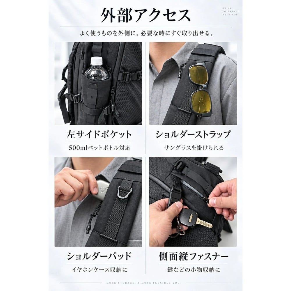 【ラッピング無料】Gran Walker ALPHA-PACK 23L 大容量 拡張式 ボディバッグ メンズ 多機能 スリングバッグ ガジェット収納 通勤 通学 旅行 ギフト 釣り キャンプ
