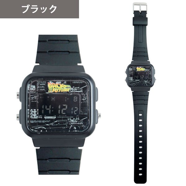 腕時計 バック・トゥ・ザ・フューチャー BACK TO THE FUTURE BTF003 デジタル時計 定形外 送料無料 アラーム機能 スヌーズ機能 カレンダー 時報 ストップウォッチ バックライト付 デロリアン パッケージ付