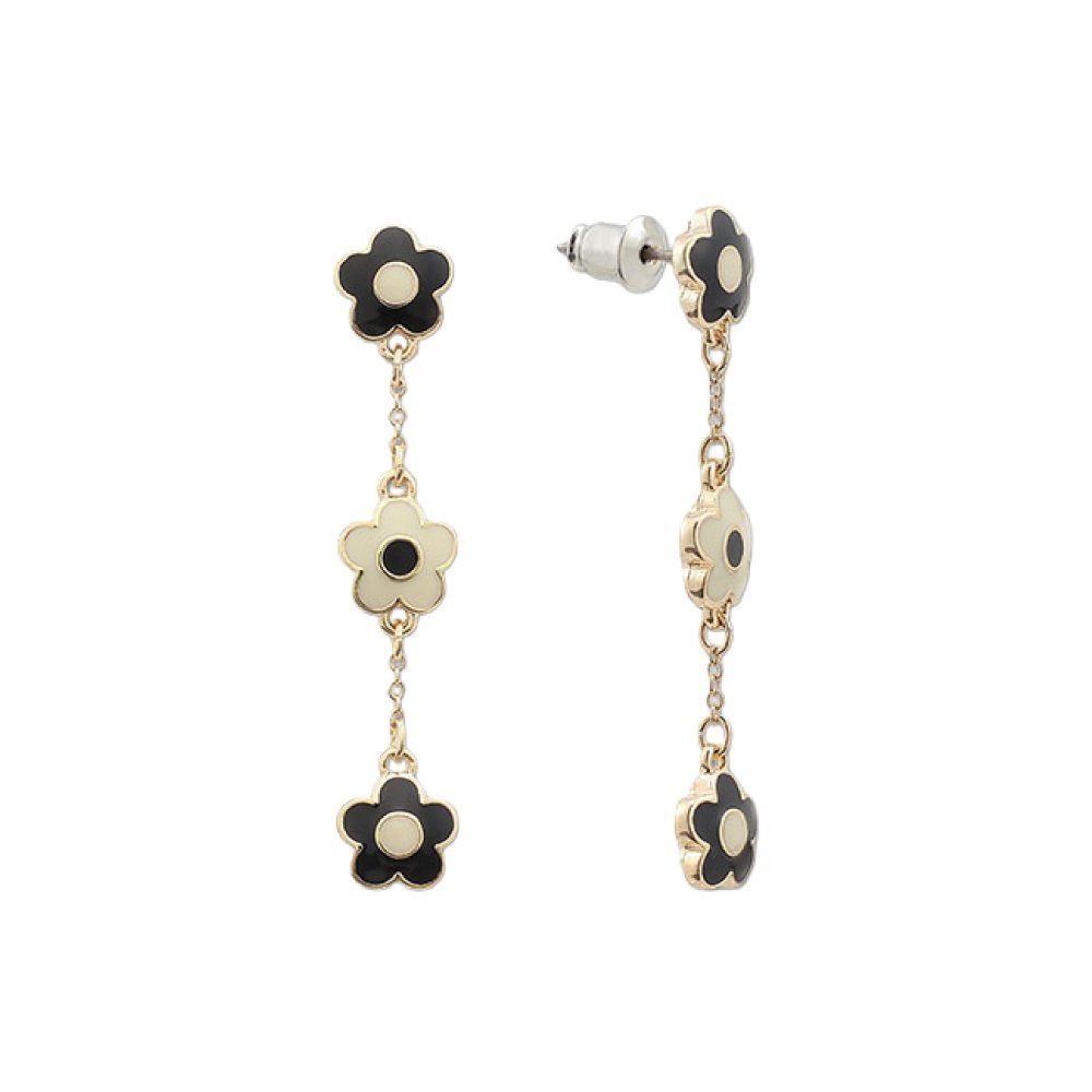 【公式】MARY QUANT マリークヮント コネクトエポデイジー ピアス（ブラック×ホワイト） アクセサリー