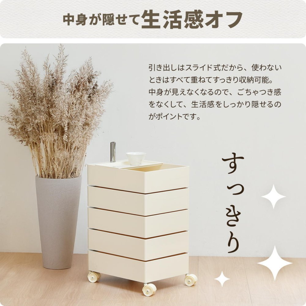 360回転ワゴン 5段 RELS0337 キャスター付きワゴン リビング収納 韓国スタイル ポップ 角型 プラスチック キッチンワゴン トロリー ワゴンラック幅49.5cm 奥行39.5cm 高さ71cm 新生活