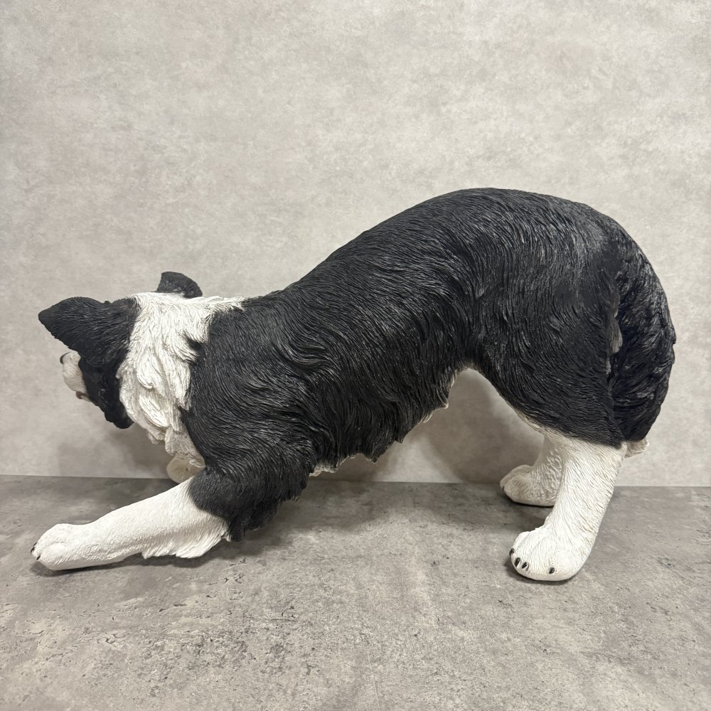 犬 置物 大きい じゃれるボーダーコリー 特大 横幅63cm woobia ウービア かわいい おしゃれ ガーデン インテリア オブジェ 巨大 可愛い プレゼント 北欧 玄関 雑貨 動物 モダン 面白い 庭 ギフト 屋外 家 リアル 玄関先 ガーデンオーナメント