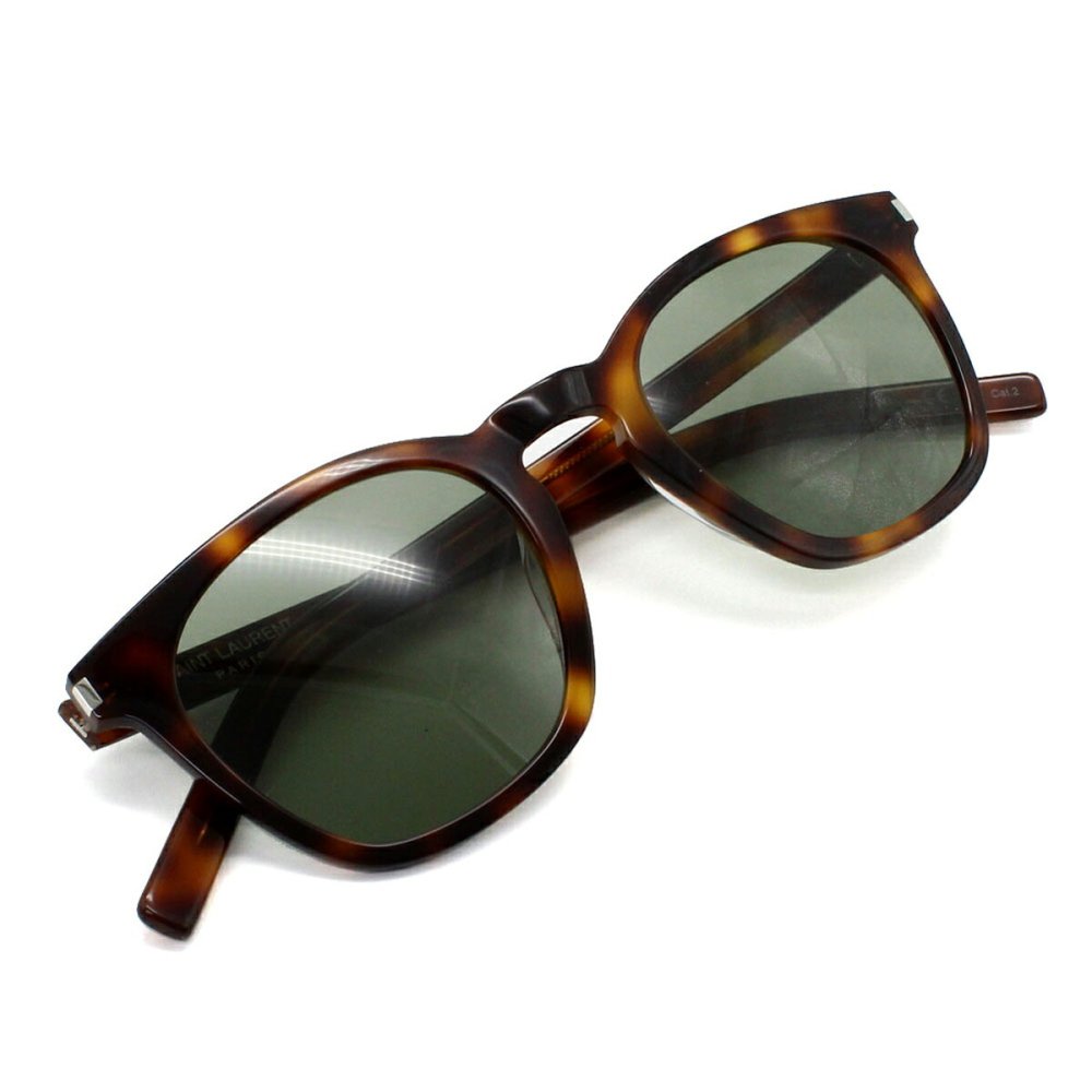 サンローラン Saint Laurent サングラス グローバルフィット UVカット ウェリントン アイウェア SL 28 SLIM-003 メンズ レディース ユニセックス ハバナ+グリーン 国内正規品
