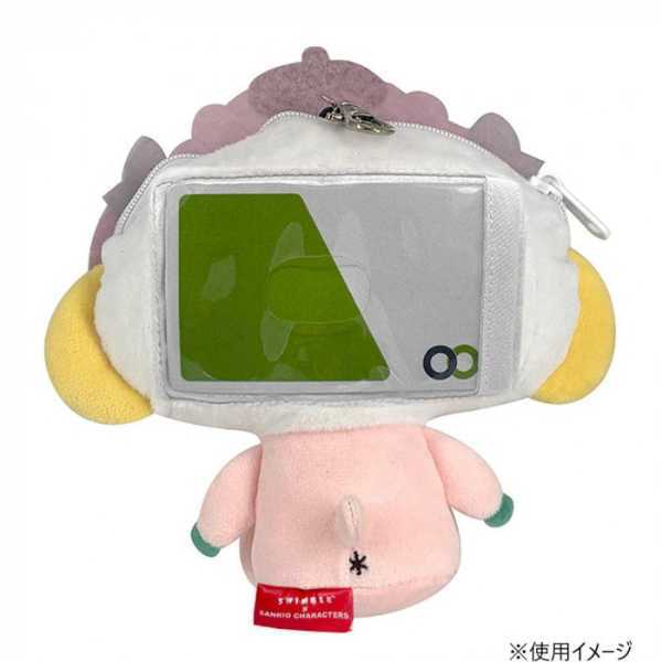 パスケース リール付き ポムポムプリン サンリオ SWIMMER コラボ ぬいぐるみ かぶりもの 定期入れ ICカードケース 小物入れ ポーチ キャラクター グッズ かわいい プレゼント サンリオ正規ライセンス品