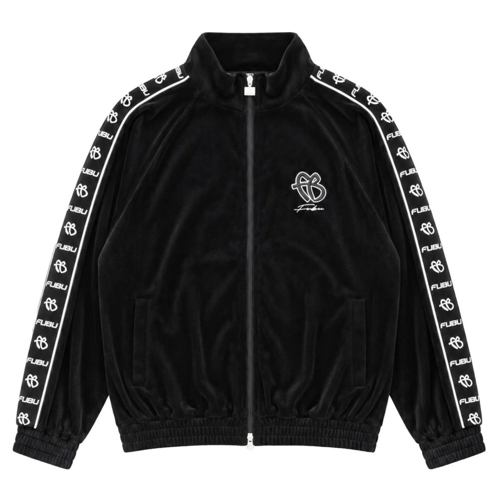  FUBU フブ ベロア トラックジャケット メンズ フルジップ ダブルジップ ブルゾン スポーティ ライトアウター ストリート ヒップホップ オーバーサイズ 秋冬 M L XL XXL 大きいサイズ レディース 黒 fam-62709 2026FW