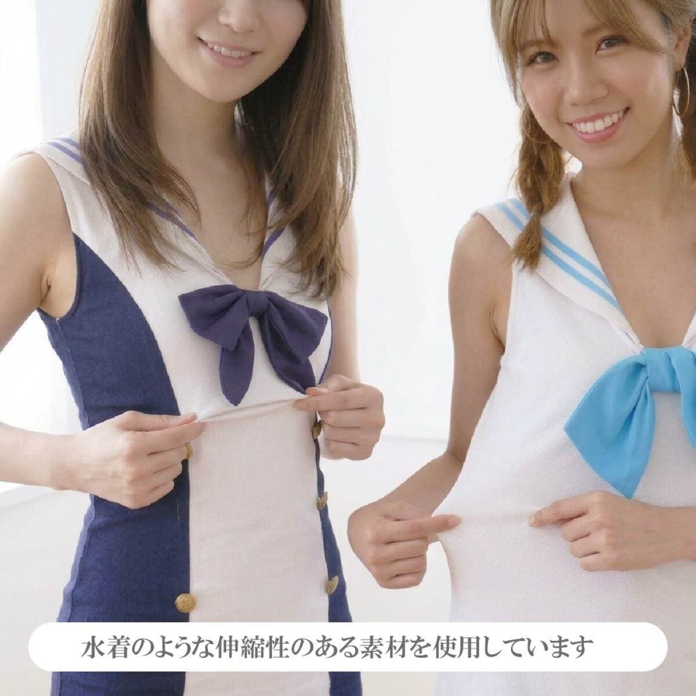 選べる4色 水着素材 コスプレ レディース PixyParty ビッグリボン マリンセーラー ワンピース水着 セーラー服 コスプレ水着 セーラー水着 パッド付き UPF50+ 紫外線対策 S M L かわいい セクシー スクール水着風 撮影会 個撮 イベント ハロウィン 仮装 衣装 コスチューム