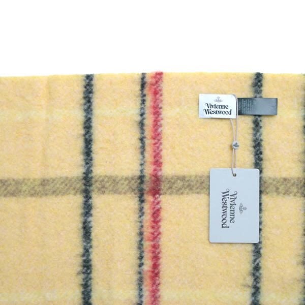 ヴィヴィアンウエストウッド マフラー Vivienne Westwood CHUNKY CHECK 8103014F-W01MO-E401 ユニセックス YELLOW イエロー チェック柄