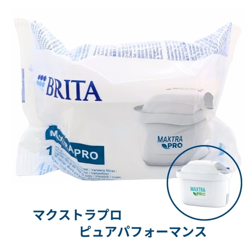 ブリタ ポット型 浄水器 アルーナ 容量2.4L カートリッジ4個付き ろ過水容量1.25L  液晶メモ (交換目安:1日5.3L で4週間 ) 型番:KBALCW4M  サイズ(mm) : 奥行100 横幅249 高さ260mm 実用的