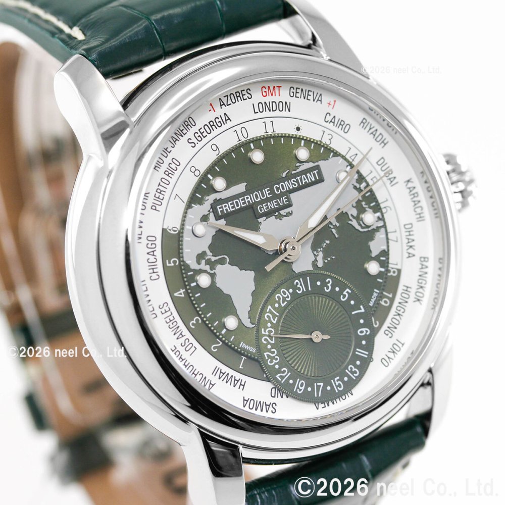 フレデリック・コンスタント FREDERIQUE CONSTANT クラシック ワールドタイマー マニュファクチュール 世界限定718本 FC-718KWM4H6 腕時計 自動巻き メンズ