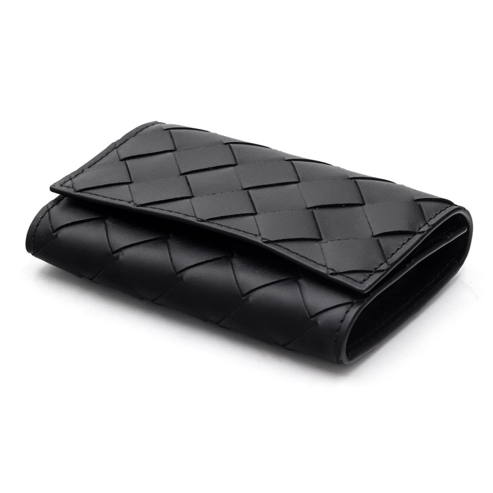 ボッテガヴェネタ BOTTEGA VENETA キーケース 6連 イントレチャート ブラック 黒 メンズ レディース 本革 レザー 編み込み スナップボタン キーリング付き 鍵入れ 630336 V3US1 8803 シルバー金具