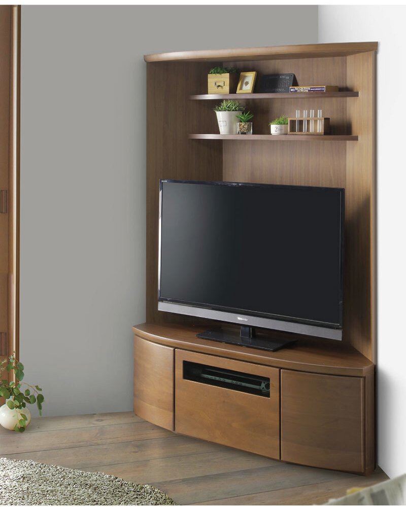 テレビ台 テレビボード 高さ160cm コーナーボード ハイタイプ 幅113cm TVボード TV台 おしゃれ 北欧 ウォールナット フルオープンレール コーナー ブラウン ライトブラウン 新生活