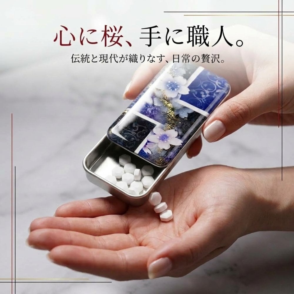 職人の手作り！和柄FRISKケース『奈』フリスク タブレット ミント 名入れ 職人 手作り ハンドメイド 送料無料 伝統工芸 桜 和モダン 和柄 和風 和雑貨 ギフト プレゼント 贈り物