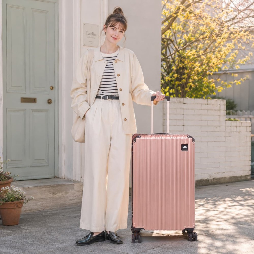 SCANDINAVIAN FOREST キャリーケース 102L Lサイズ 大容量 スーツケース 7-10泊 宿泊 旅行 出張 シンプル レディース ギフト プレゼント ピンク sfrs2401-l