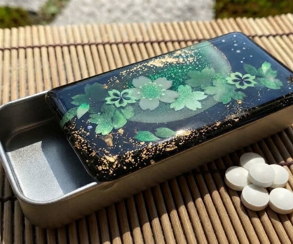 職人の手作り！和柄ペアFRISKケース「絵」フリスク タブレット ミント 名入れ 職人 手作り ハンドメイド 送料無料 伝統工芸 桜 和モダン 和柄 和風 和雑貨 ギフト プレゼント 贈り物