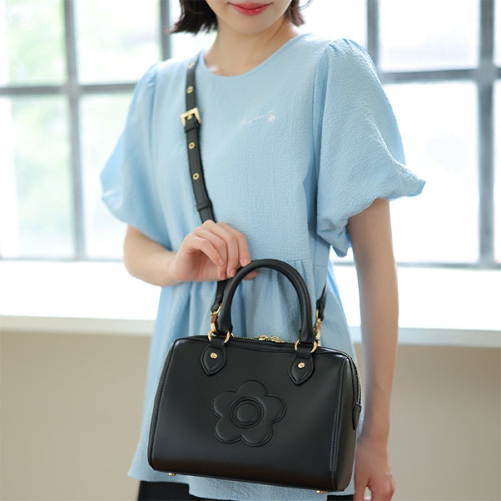 【公式】MARY QUANT マリークヮント デイジークラシカル ミニボストン [ブラック/ブラック×ホワイト/ベージュ] バッグ 