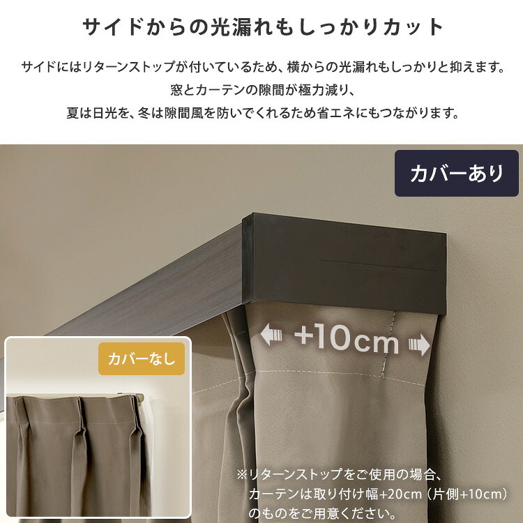 カーテン 窓まわり 遮光 レールカバー ダブル （2ｍ） 遮光性 断熱性 ボックス レール カット調整 新生活