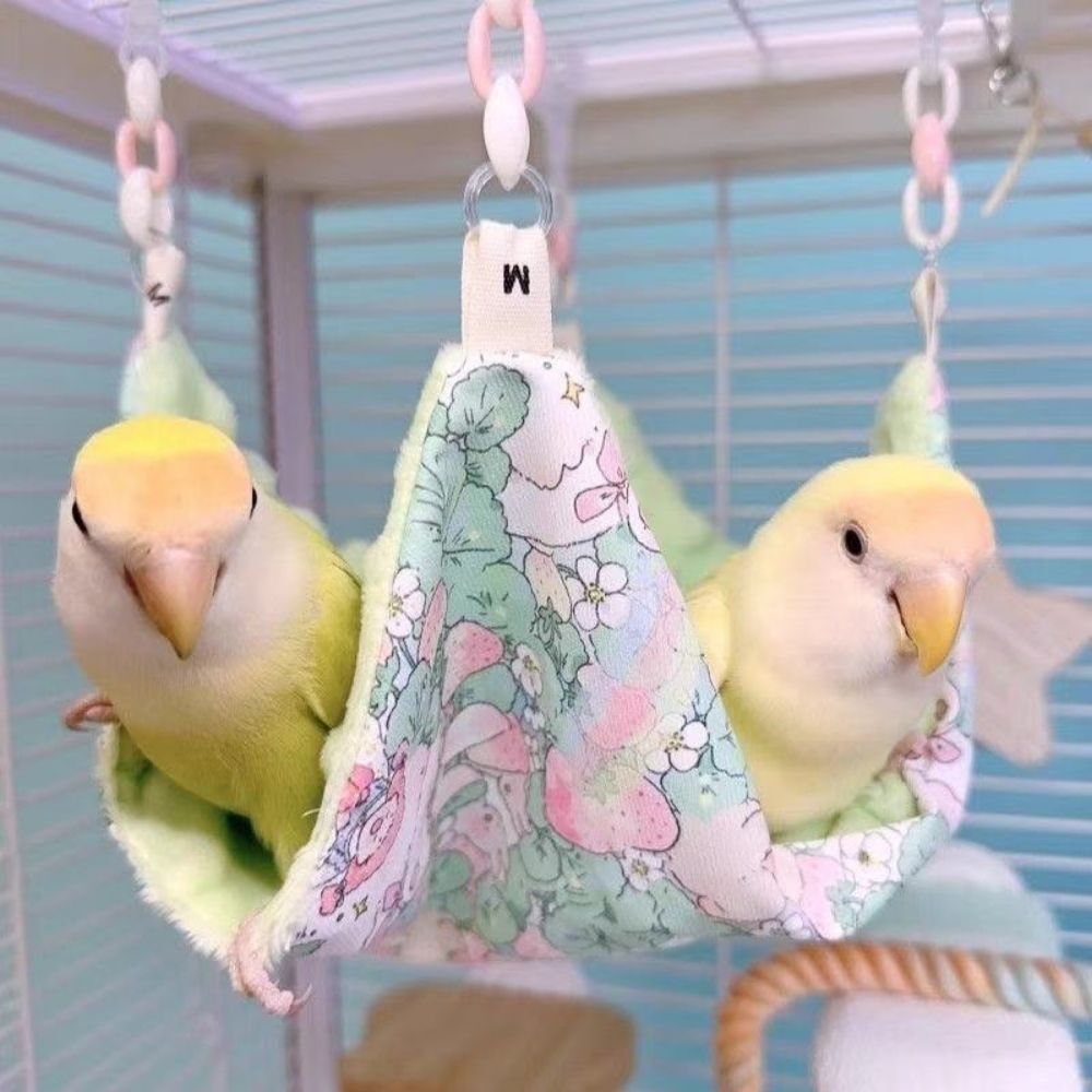 小鳥 ハンモック 夏用 接触冷感 バードハンモック 小鳥用 ベッド 小動物 ハンモック インコ 文鳥 コザクラインコ ボタンインコ オカメインコ ケージ 吊り床 ペット用品