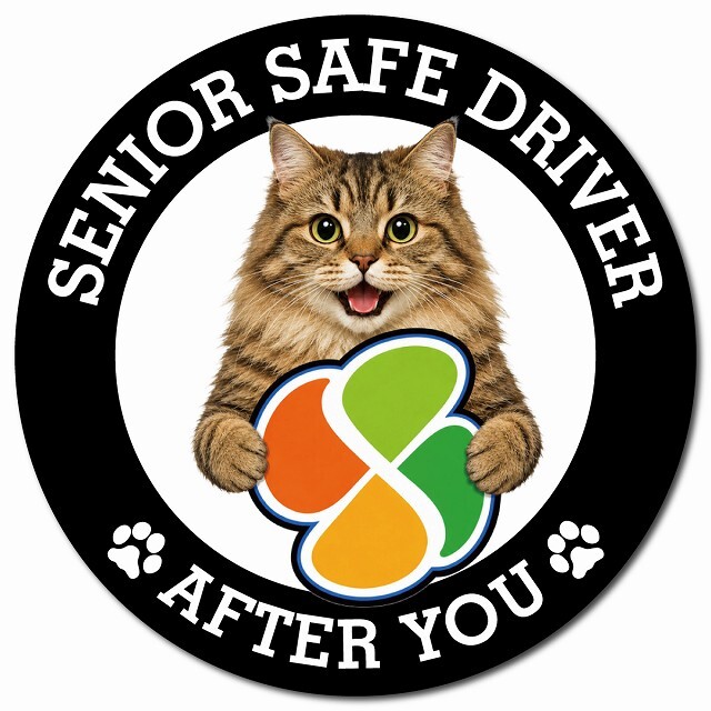 カーサイン 高齢者マーク SENIOR SAFE DRIVER サイベリアン マグネット 強力 直径13cm 肉球 日本製 車 ステッカー