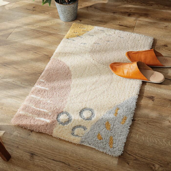 ラグ カーペット プロムナード玄関マット 45×60cm 手洗いOK すべり止め HOT対応・床暖房対応 立体感 日本製 新生活