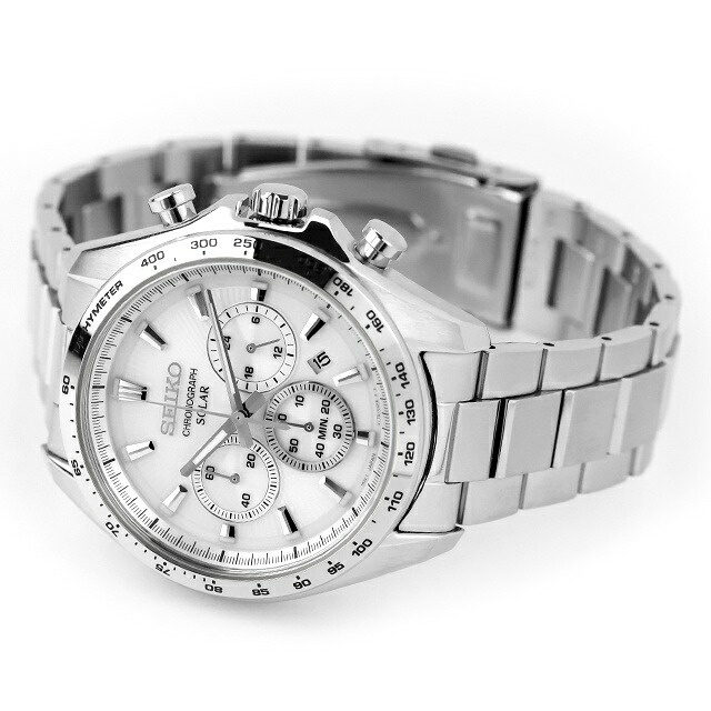 アウトレット セイコーセレクション Sシリーズ ソーラー 腕時計 ブランド メンズ クロノグラフ SEIKO SELECTION SBPY179 アナログ ホワイト 白