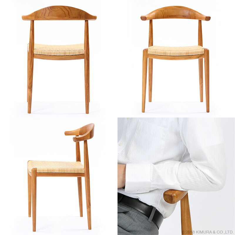 ダイニングチェア セミアームチェア 1脚 木製 チーク 無垢材 ラタンチェア おしゃれ ナチュラル 北欧 インテリア ラタン 家具 ダイニング レストラン カフェ 新生活