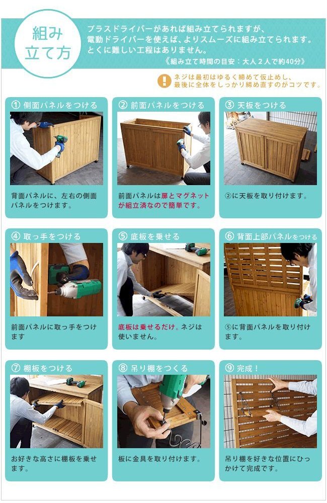 ガーデン エクステリア 天然木 パネル付き収納庫100 倉庫 屋外 室内 コンテナ ベランダ 木製 作業棚 吊り棚 新生活
