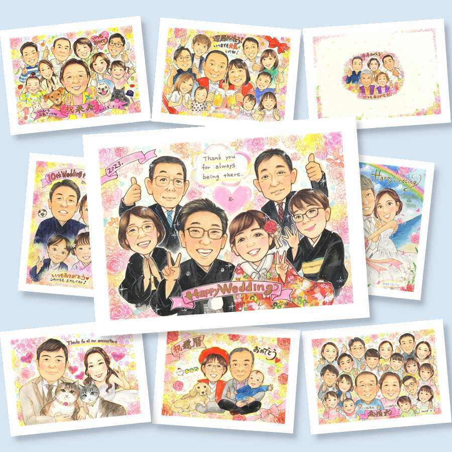 結婚のプレゼントに、贈る人の気持ちも伝わる一枚です。下書き確認ができるので、安心して贈れます。 結婚祝い プレゼント 似顔絵 贈り物 名入れ ギフト 手描き 結婚 感謝 結婚式 婚礼 挙式 大人数 新婦 新郎 名入れ 修正無料 下書き確認 喜ばれる サプライズ 親孝行 そっくり 披露宴 結婚式 入籍 一生もの ホワイトデー 家族 ハロウィン 節目 還暦祝い 卒寿祝い 同窓会 大量注文 長寿祝い