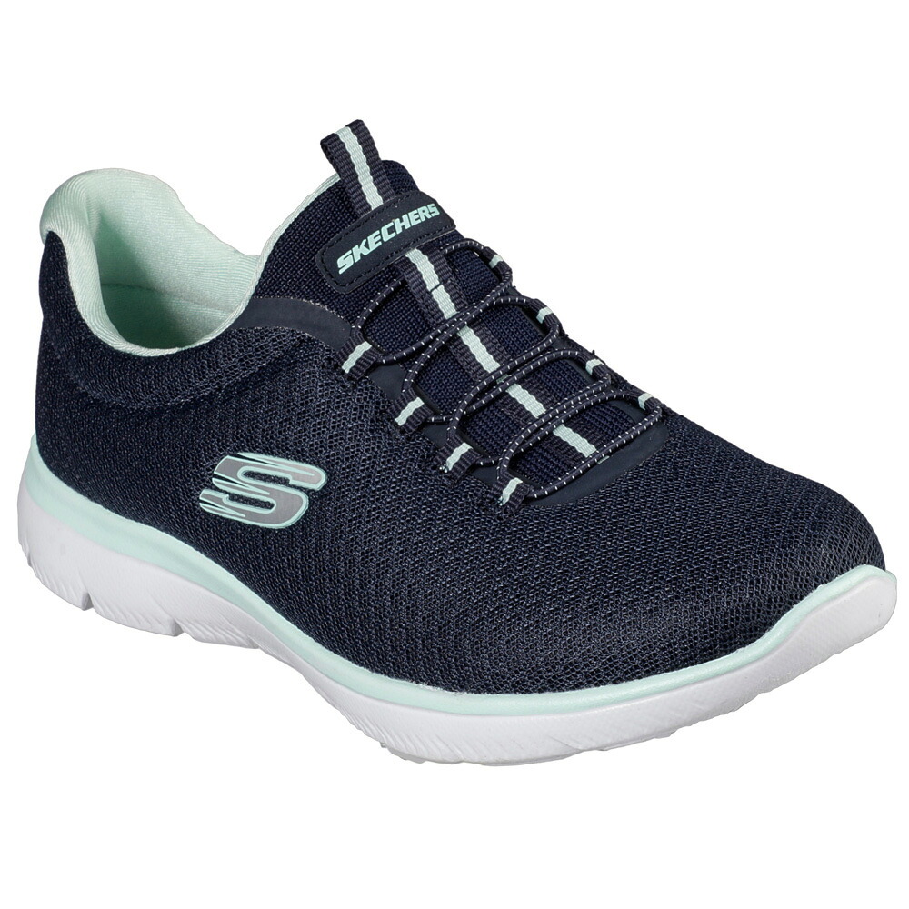 スケッチャーズ レディース スリッポン スニーカー 靴 サミッツ SKECHERS Summits 12980 軽量 ノーマル幅 ひもゴム メモリーフォームインソール