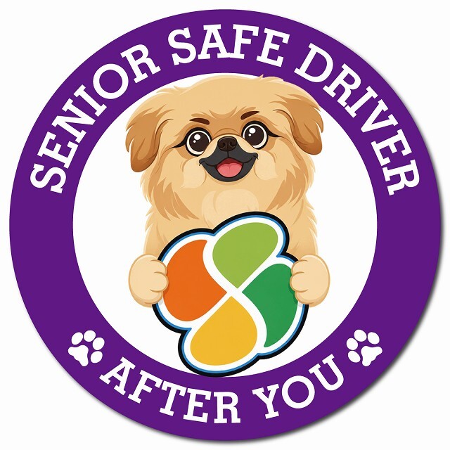 カーサイン 高齢者マーク SENIOR SAFE DRIVER ペキックス マグネット 強力 直径13cm 肉球 日本製 車 ステッカー