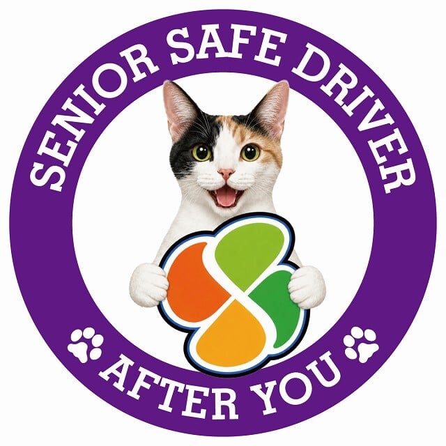 カーサイン 高齢者マーク SENIOR SAFE DRIVER ジャパニーズボブテイル ステッカー シール 直径13cm 肉球 日本製 車