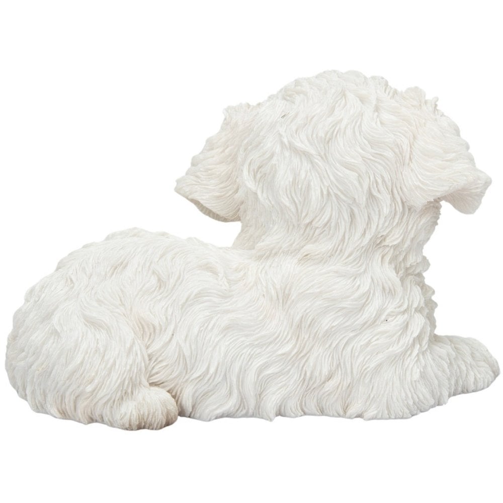 置物 woobia ウービア 犬 白い犬 リラックスマルチーズ 白 幅15.8cm 伏せ 小型犬 寝そべり リアル 本物そっくり イギリス生まれ 職人手彩色 縁起物 戌年 玄関 インテリア 新築祝い 引っ越し祝い 開店祝い 出産祝い 誕生日 お祝い ギフト プレゼント 犬好き マルチーズ好き