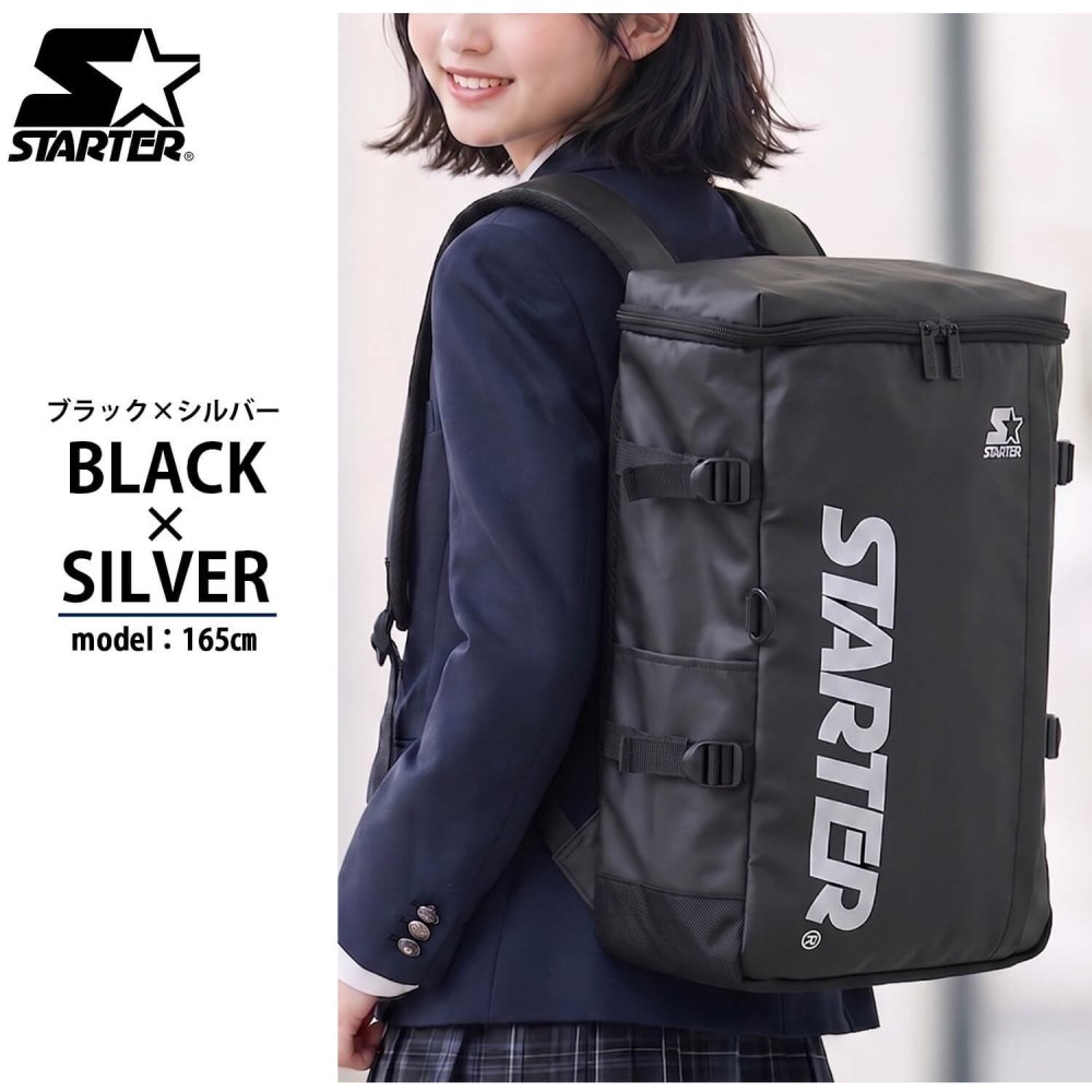 STARTER スターター リュック 大容量 30L ボックス型 バックパック 通学 通勤 PC収納 B4 A4 撥水 スクエア メンズ レディース スポーティー カジュアル 部活 部活用 スポーツ 部活リュック 高校生 大学生 学生 SCG-6802 2026FW