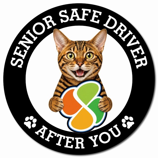 カーサイン 高齢者マーク SENIOR SAFE DRIVER トイガー マグネット 強力 直径13cm 肉球 日本製 車 ステッカー