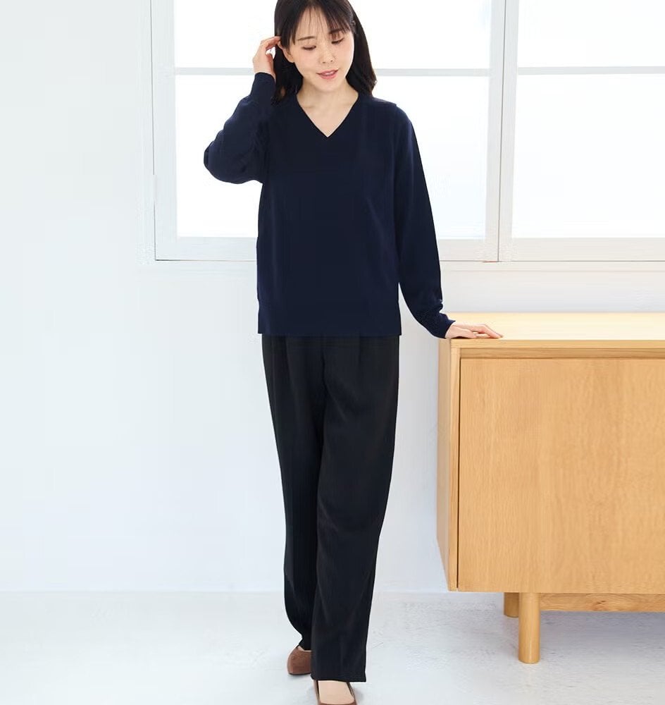 【送料無料】授乳服〈授乳/マタニティ〉Vネックニットトップス