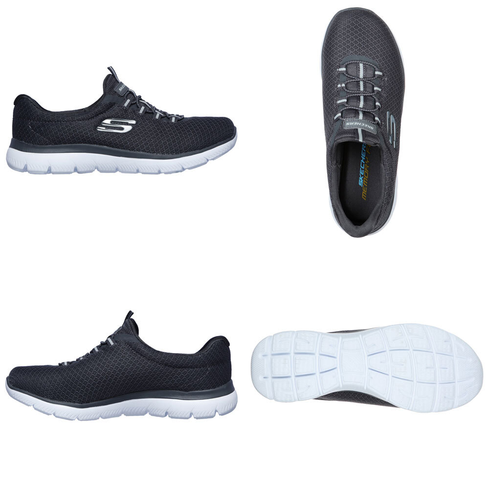 スケッチャーズ レディース スリッポン スニーカー 靴 サミッツ SKECHERS Summits 12980 軽量 ノーマル幅 ひもゴム メモリーフォームインソール