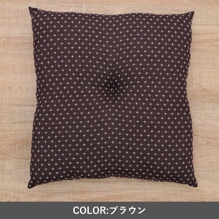 ラグ カーペット クッション 『詩織』 ベージュ 55×59cm 正方形 北欧 フロアクッション 無地 シンプル おうち時間 ファブリック 布 柔らかい モダン