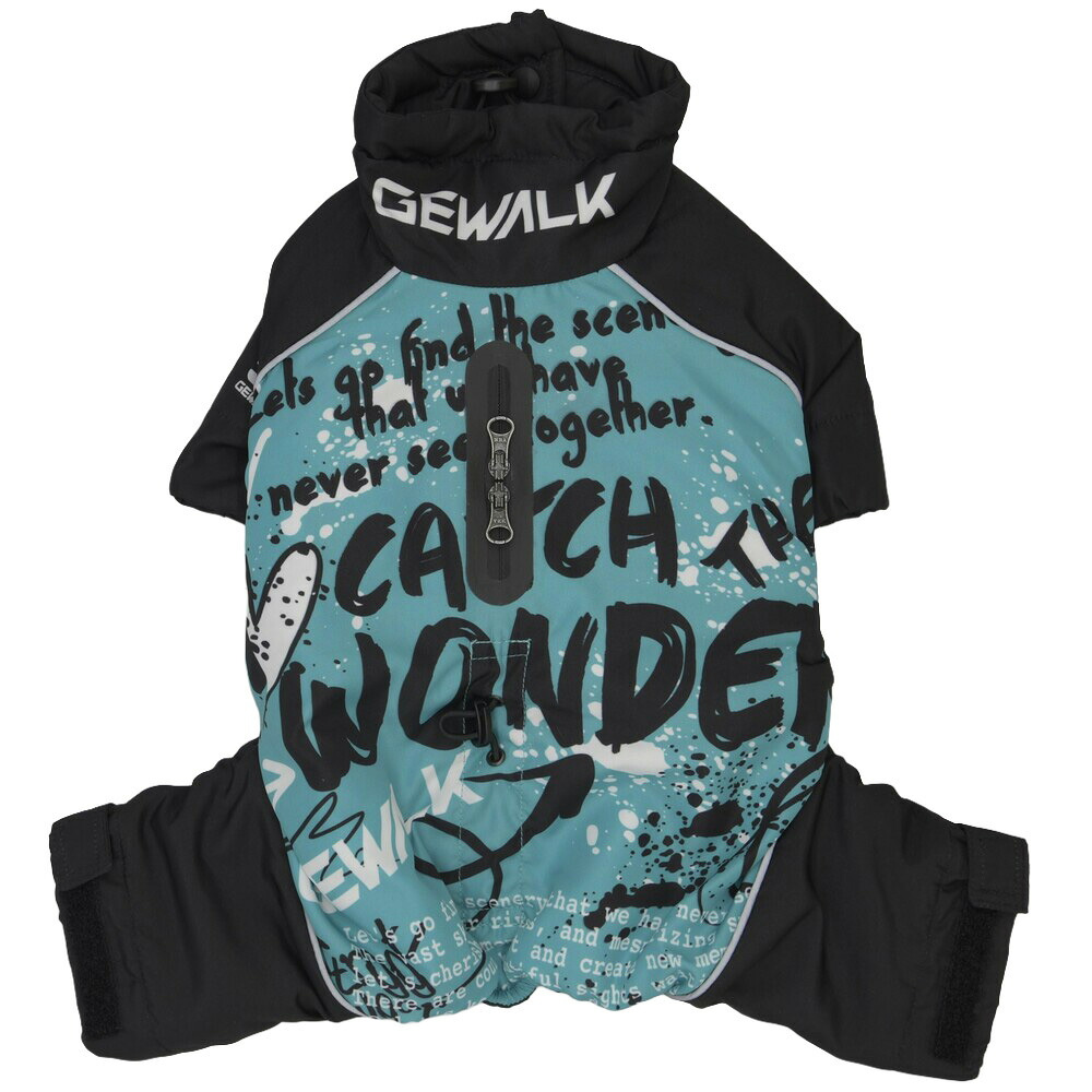 ジウォーク GEWALK ストリート ドリズル サーマル オーバーオール 犬服 S ターコイズ