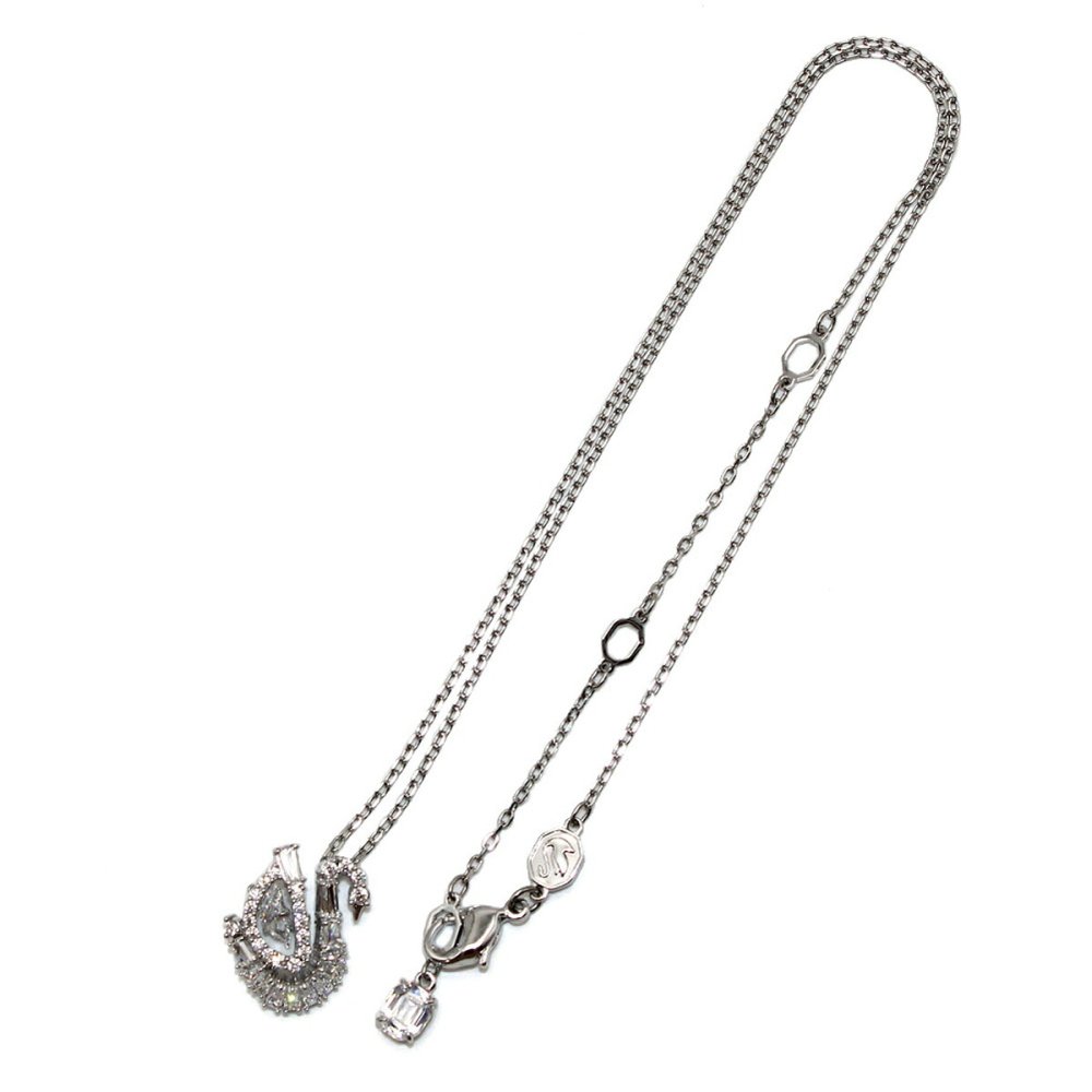スワロフスキー SWAROVSKI ネックレス Swan ミックスカット 5732412 スワン ペンダント アクセサリー レディース シルバー+ホワイト 海外正規品