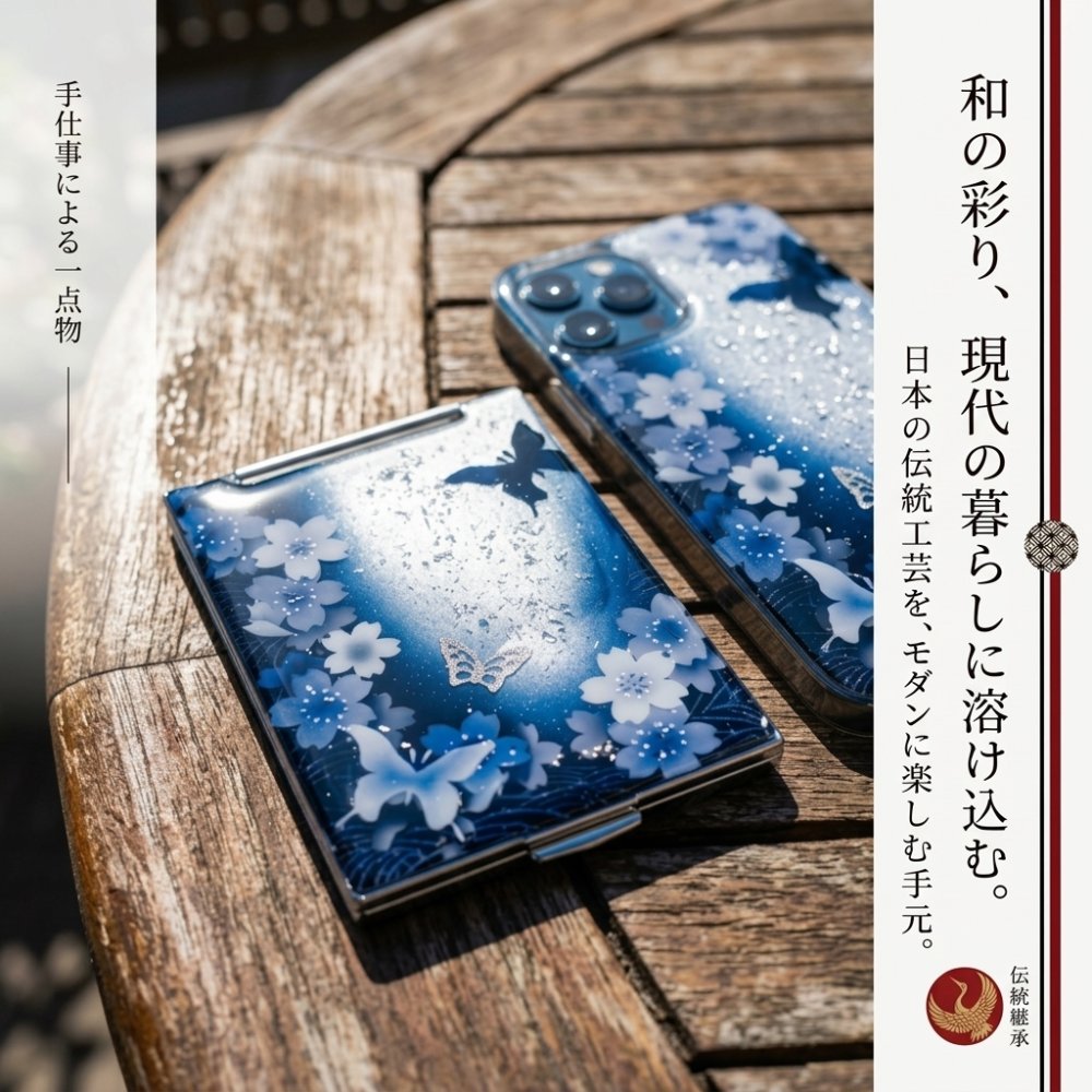 コンパクトミラー『地』名入れ 送料無料 和柄 和風 和モダン 和雑貨 和小物 手鏡 折りたたみ 桜 伝統工芸 職人 手作り ハンドメイド 記念日 プレゼント ギフト
