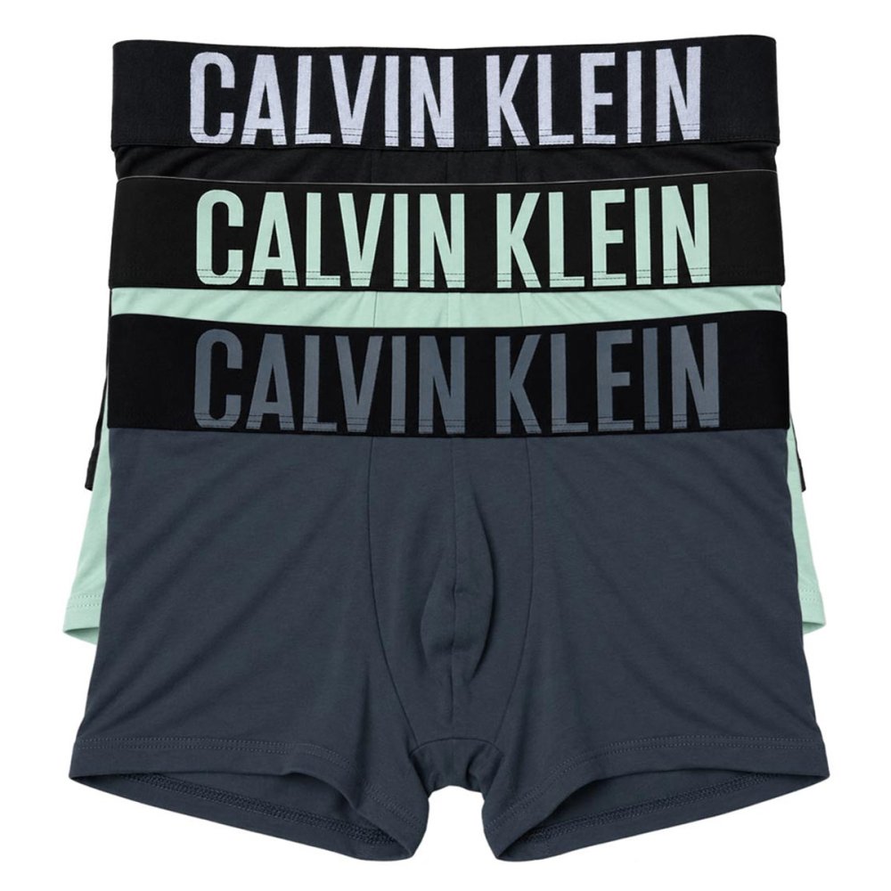 カルバンクライン Calvin Klein(CK) ボクサーパンツ トランク インテンスパワー 3枚組 セット 前閉じ コットン ロゴ 下着 NB3608A ZDB メンズ ブラック+グレー+ブルー