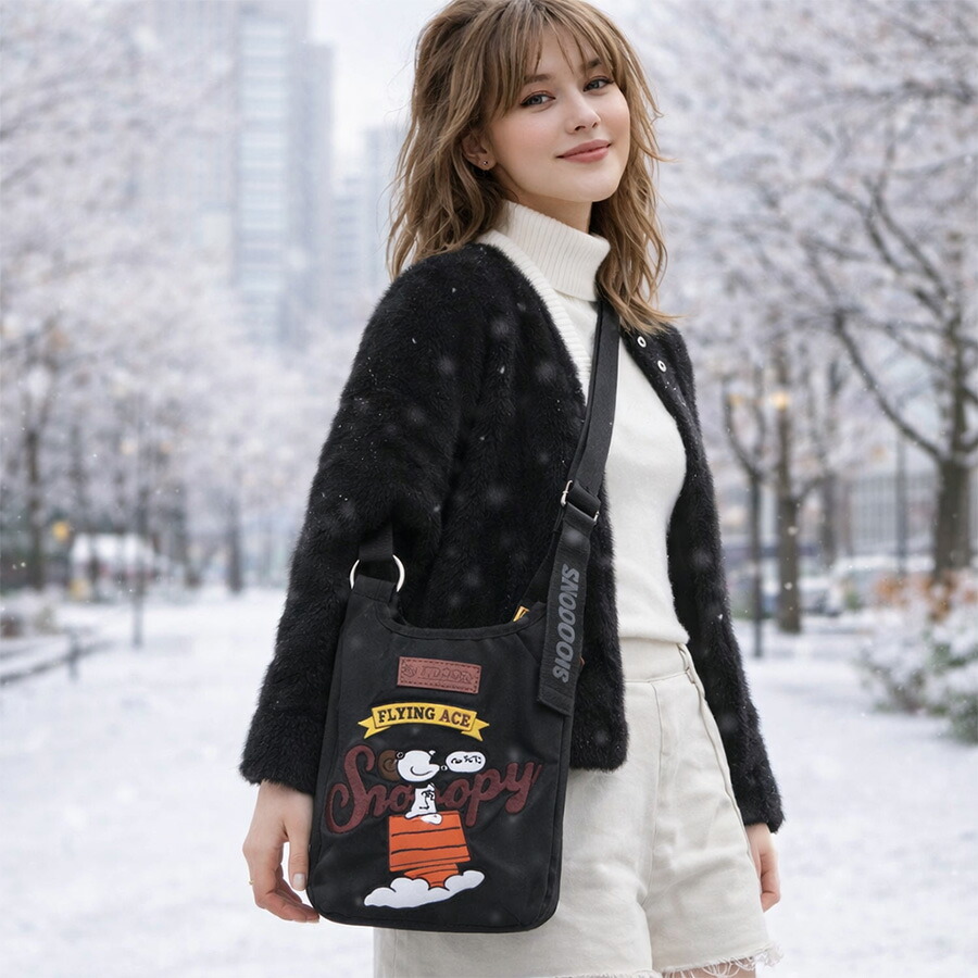 OUTDOORPRODUCTS ピーナッツ 2wayミニショルダーバッグ 斜め掛け 斜め掛けバッグ 普段使い 男女兼用 メンズ レディース ギフト プレゼント ブラック odb039