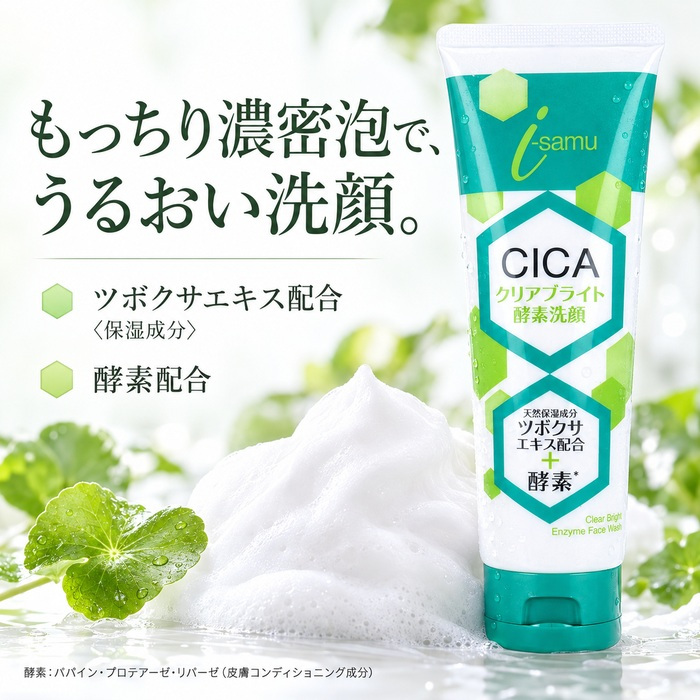 CICAクリアブライト酵素洗顔 150g / CICA 酵素洗顔 洗顔フォーム ツボクサエキス 3種の酵素 毛穴ケア 黒ずみ 角質 皮脂汚れ 濃密泡 保湿 肌荒れ予防 シトラス / CICA×3種の酵素で毛穴汚れや古い角質をすっきり洗浄