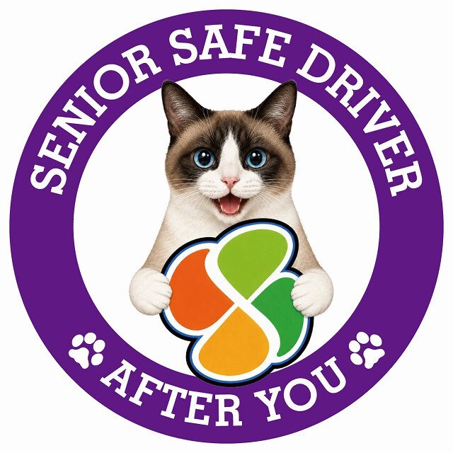 カーサイン 高齢者マーク SENIOR SAFE DRIVER スノーシュー ステッカー シール 直径13cm 肉球 日本製 車