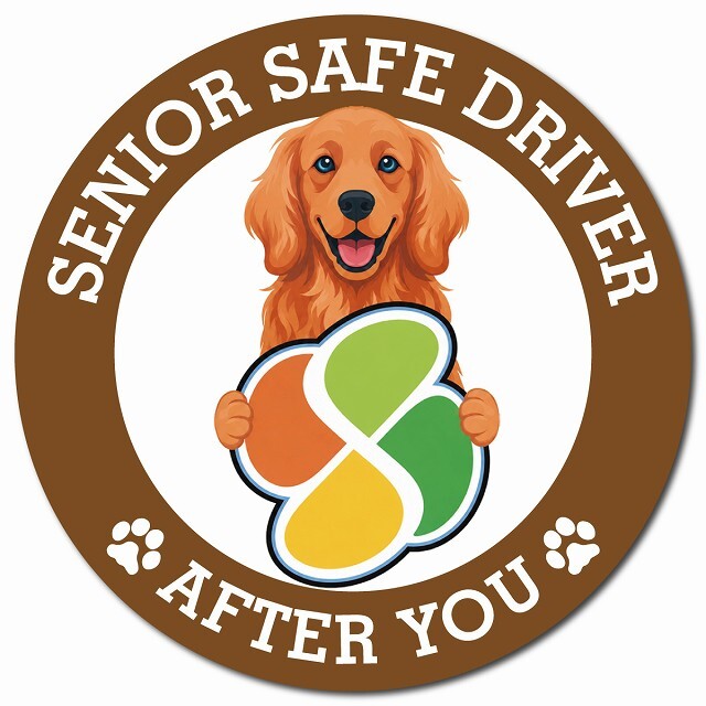 カーサイン 高齢者マーク SENIOR SAFE DRIVER アイリッシュセター マグネット 強力 直径13cm 肉球 日本製 車 ステッカー
