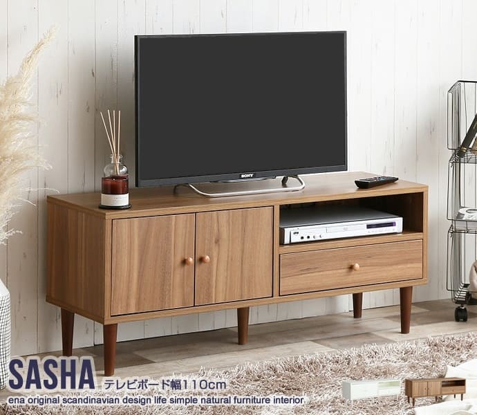 テレビ台 テレビボード 幅110cm リビングボード シンプル テレビラック TVボード TV台 TVラック おしゃれ AV収納 モダン コンパクト 収納 扉付き 可愛い 32インチ 42インチ 42V 木目 ディスプレイボード 北欧