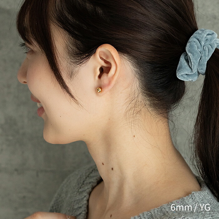 丸玉 ボール ピアス セカンドピアス [軸太0.8mm 長さ12mm] ホワイトゴールド [5mm 6mm] 金属アレルギー対応 ステンレス製 （ロングポスト サージカル 医療用 キャッチ シンプル 定番 メンズ レディース 大きめ）全品1個ずつバラ売り プレゼント